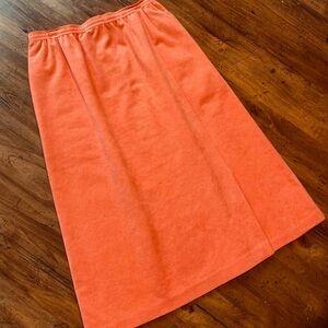 Vintage 1970s Union made ultra suede Abe Schrader orange midi skirt